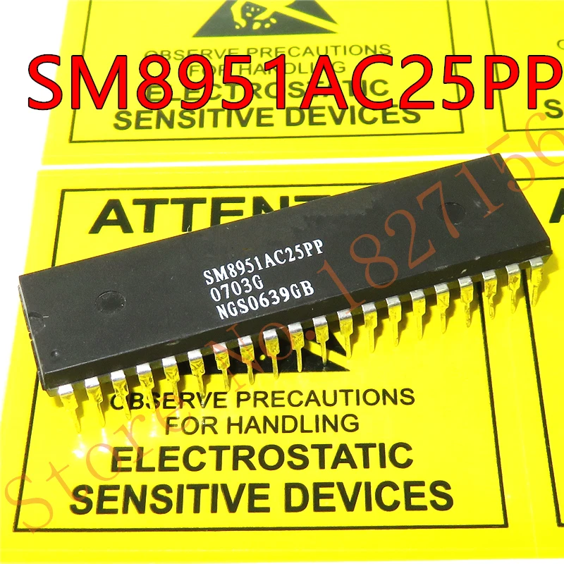 

1pcs/lot SM8951AC25PP SM8951A DIP-40 In Stock 8-Bits Micro-controller With 4/8KB flash embedded