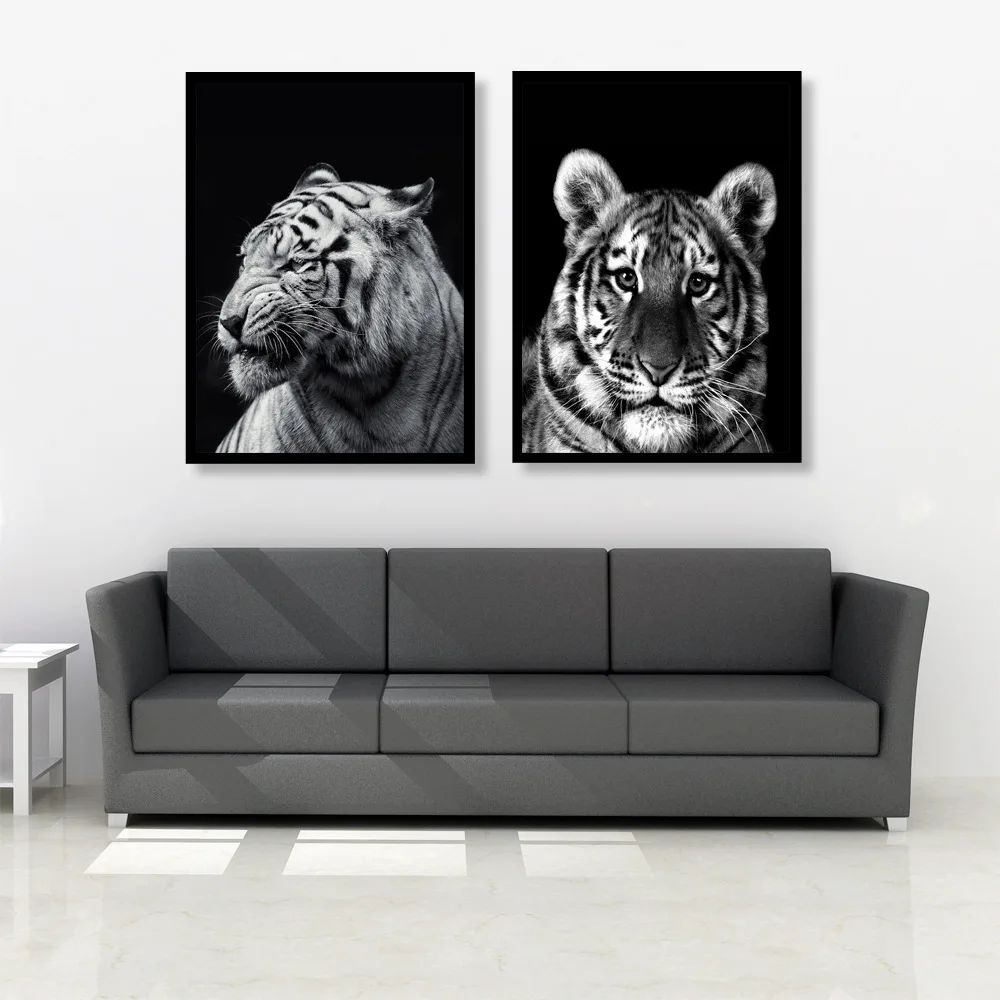 Современная картина маслом на холсте черный и белый Африка животное Зебра Лев