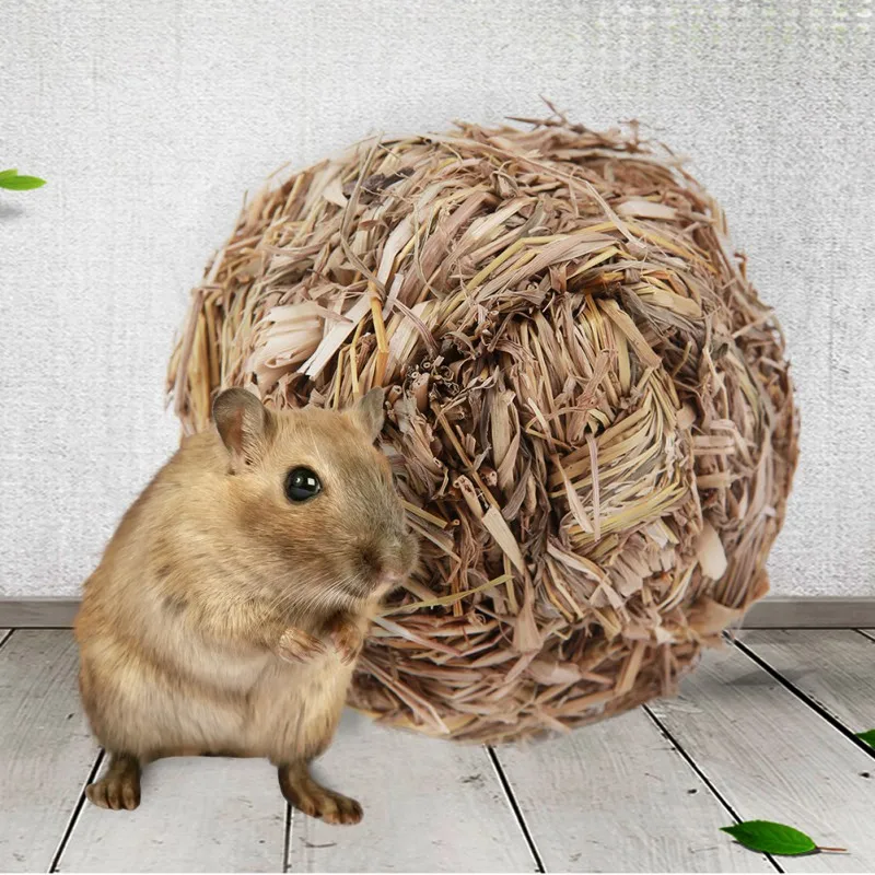 2Pet хомяк трава мяч игрушка для кусания из натуральной травы, ручной работы мяч для малых Животные хомяк кролик свинки поставки см
