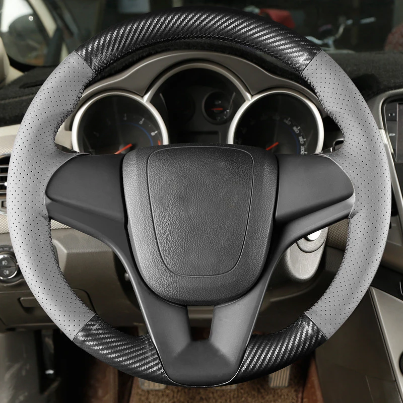 DIY Плетеный чехол для рулевого колеса из углеродного волокна для Chevrolet Cruze 2009- Aveo Orlando Holden Cruze Ravon R4