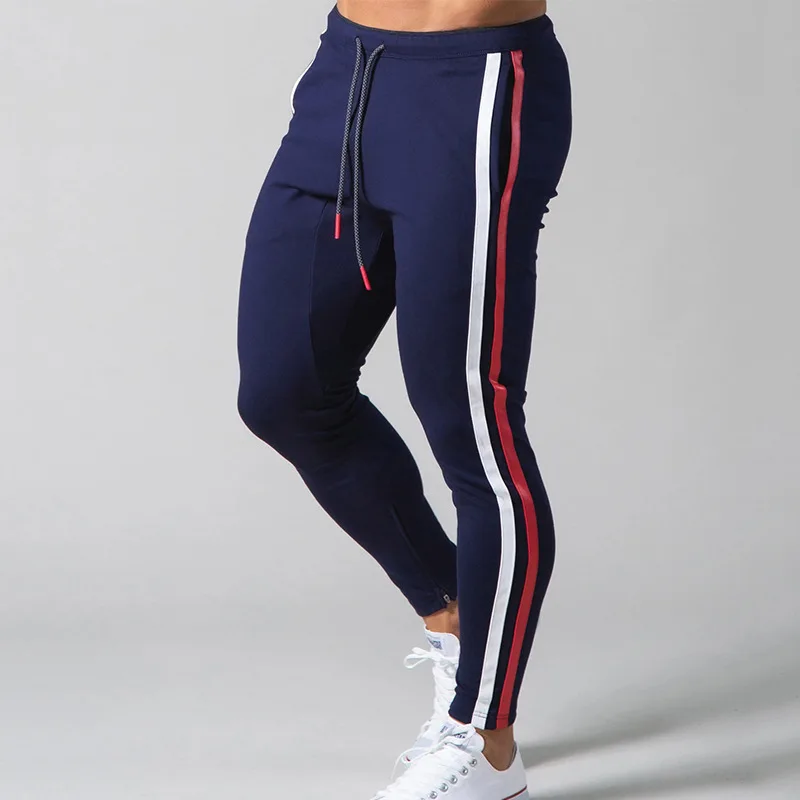 plus size khaki pants New Sports Pants Men Fitness Tights Sweat Absorption Jogging Striped Pant Men Sports Running Pants Trousers Man Rainbowtouches big and tall casual pants Casual Pants