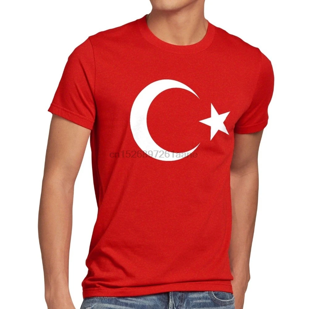 

2019 New Arrival Men Fashion Turkei Herren T-Shirt Turkey Turkiye Flagge Istanbul Flag Mond Stern Rot Erdogan Funny Tees