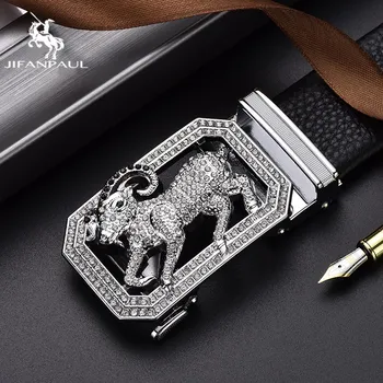 

JIFANPAUL Men's Leather Belt With Elegant luxury brand Leather Belt Cow Leather Luxury Fashion Men Men Business 3.8cm Width