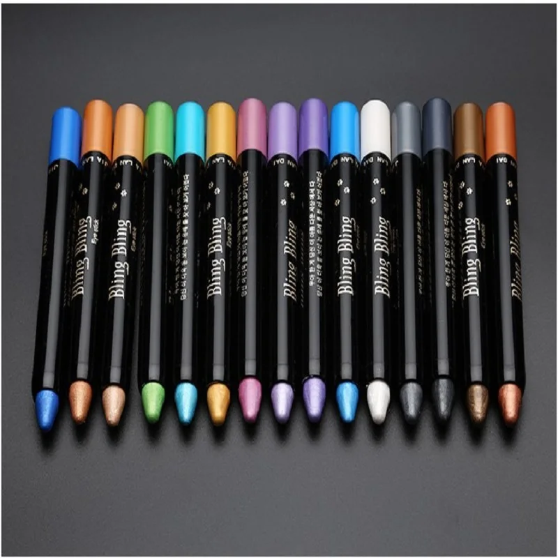 15 Color Highlighter Eyeshadow Pencil Waterproof Glitter Matte Nude Eye Shadow Makeup Pigment Cosmetics White Eyeliner Pen