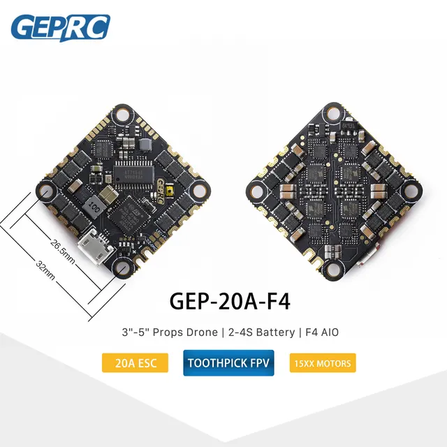 $51.96  GEPRC GEP-20A-F4 AIO Flight control Toothpick 2-4S For Toothpick Whoop DIY FPV Racing Drone