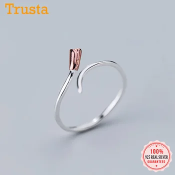 

Trustdavis 100% 925 Solid Real Sterling Silver Sweet Rose Flower Cocktail Sizable For Women Girls Teens Gift Jewelry DA262