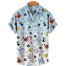 

New Hawaiian Shirt Men's 3D Animation Print Short Sleeve 2022 Single Button Shirt Fashion Casual Shirt Men's Top 5XL