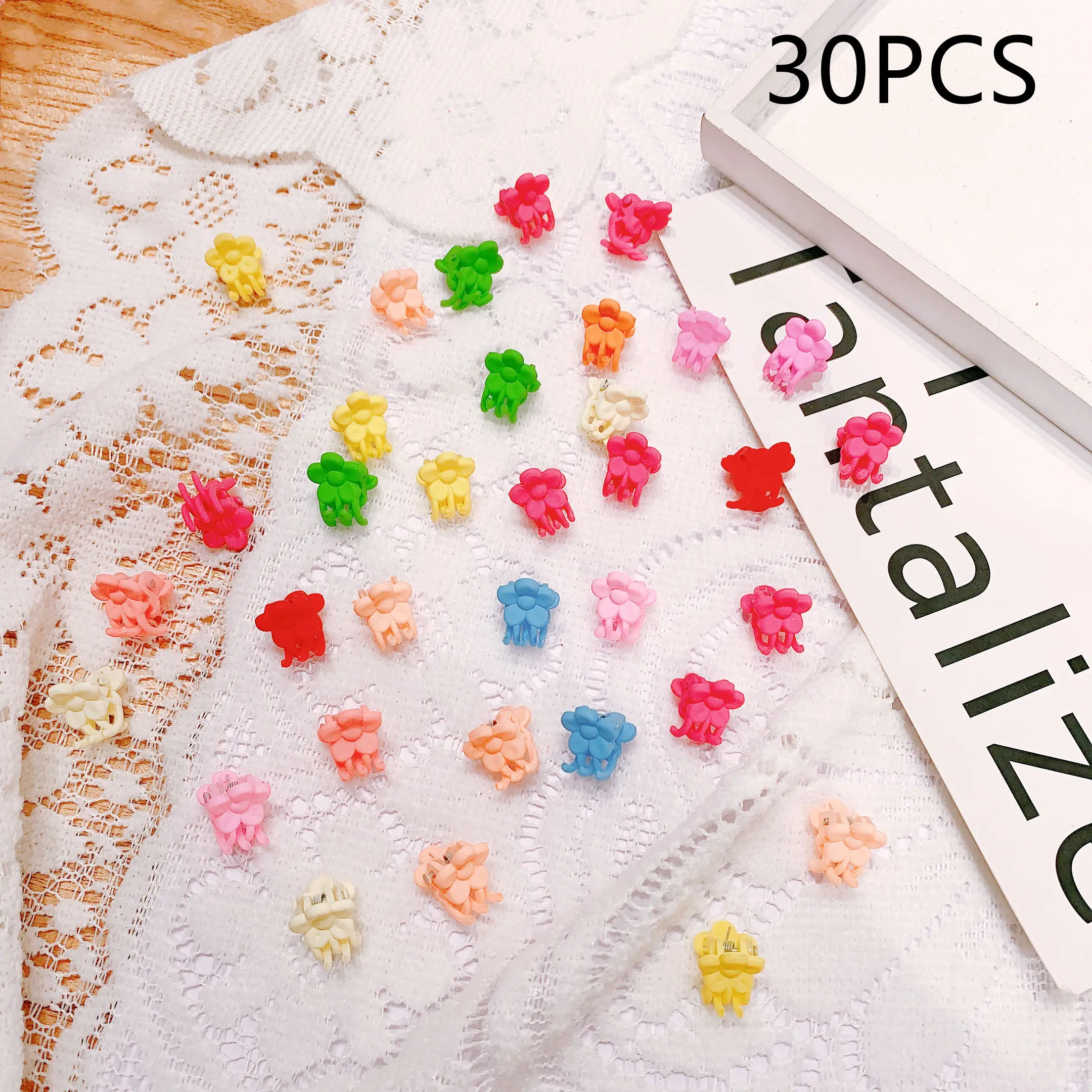 large hair clip 30/50PCS Set Girls Cartoon  Colorful Flower Mini Hair Claws Kids Sweet Hairpins Children Fashion Hair Accessories Cute Hair Clip goody hair clips