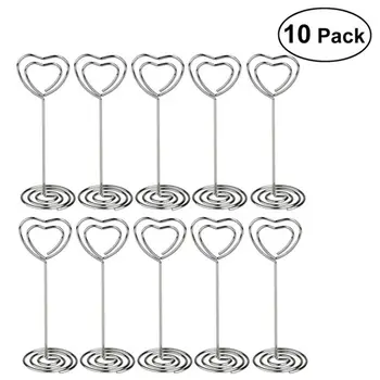 

ULTNICE 10pcs/lot Place Card Holder Table Number for Wedding Event Party Valentine Day Silver Color