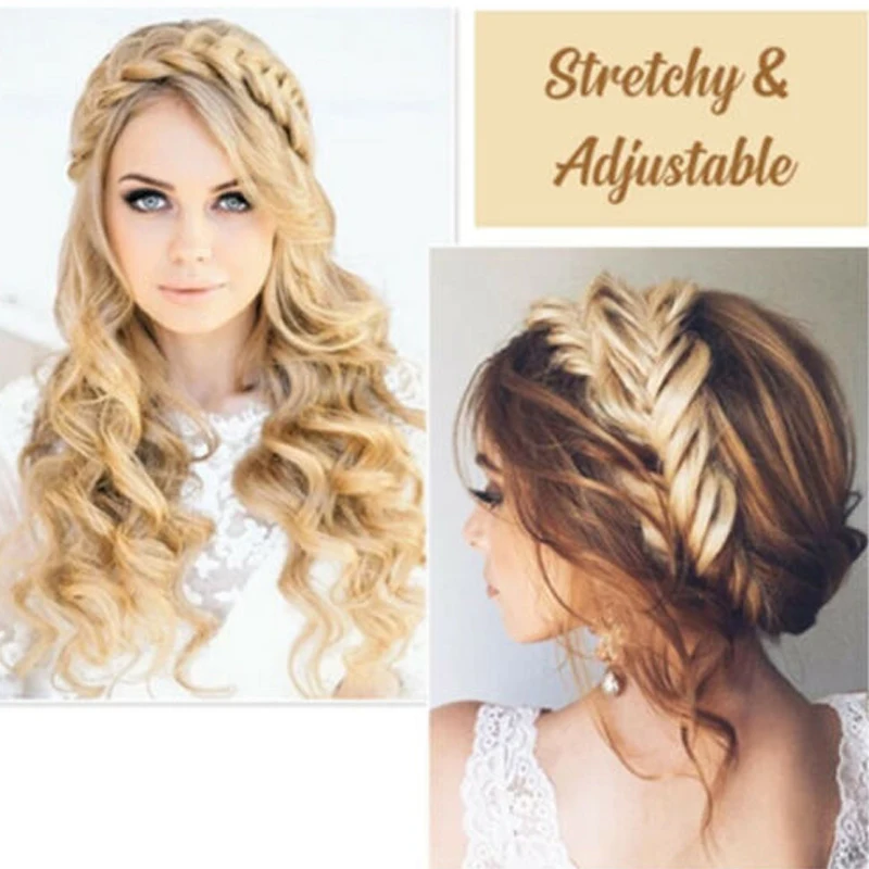 Bohemia Easy Wear Hairbands Wig Headband Elastic Twist Braid Princess for Party BB55