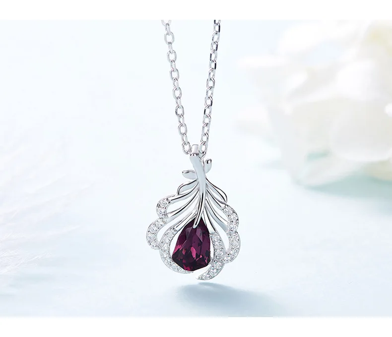 Warme Farben Кристалл от Swarovski серебро 925 пробы ожерелье для женщин Европейский стиль в форме пера кулон ожерелье Чокер Ожерелье