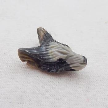 

Wholesale,Carved Picasso Jasper Wolf Head fashion Pendant 23x16x9mm，3.1g