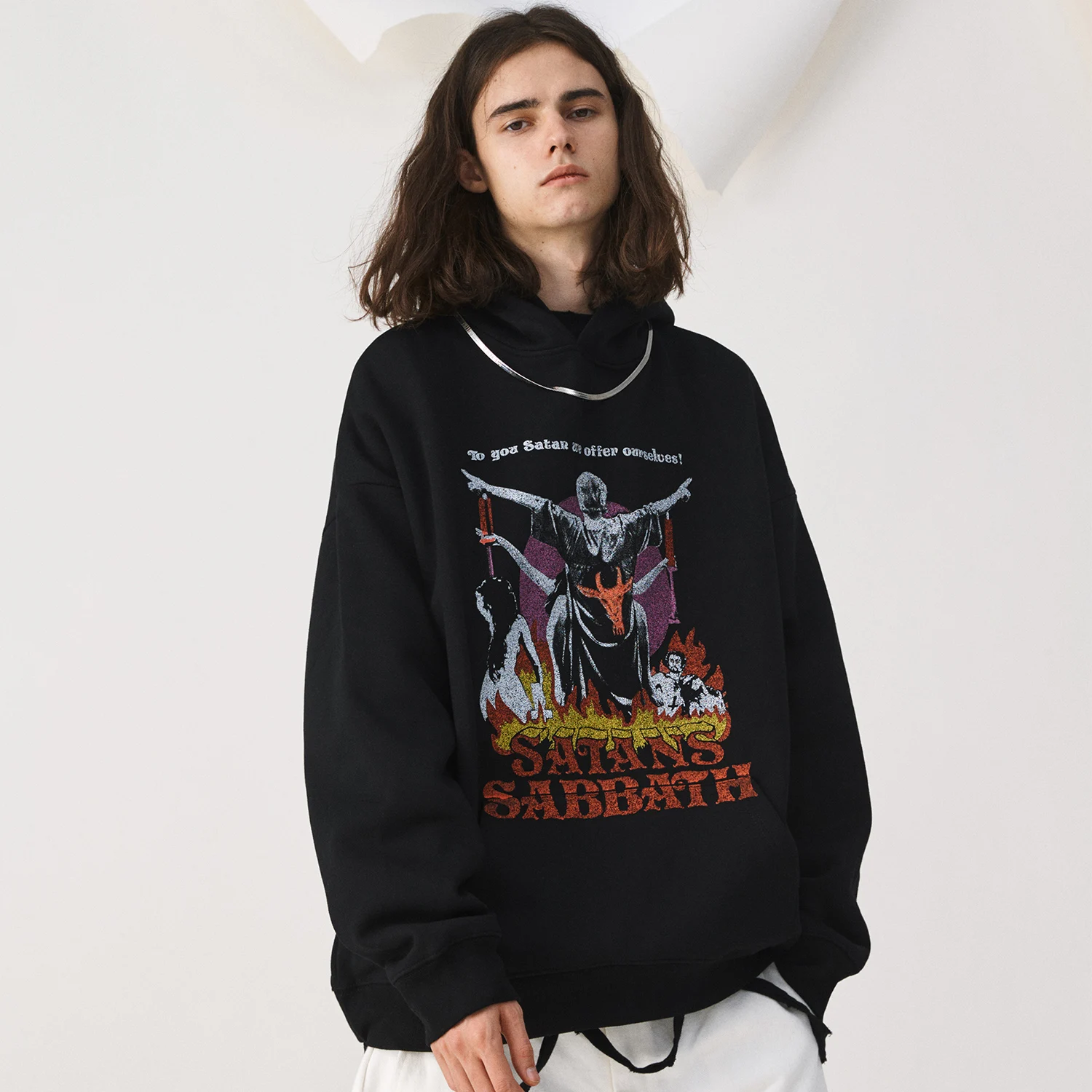 Aelfric Eden Goat Satan флисовые толстовки с капюшоном Мужские Harajuku Повседневный хлопковый пуловер в стиле панк Рок модная уличная одежда толстовки