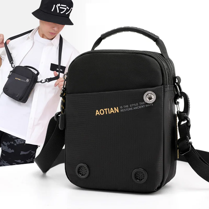 

Men's Shoulder Crossbody Bag Vertical version mini waterproof nylon men bag Handbag personalized fashion casual tide bag Nylon