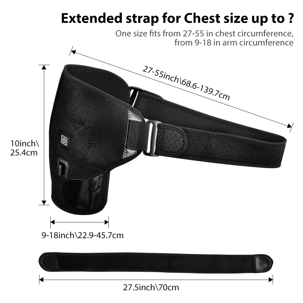 Adjustable Shoulder Heat Therapy Belt Support Brace Loop Shoulder Dislocation Guard Strap Wrap Sports Care Bandage For Men Women