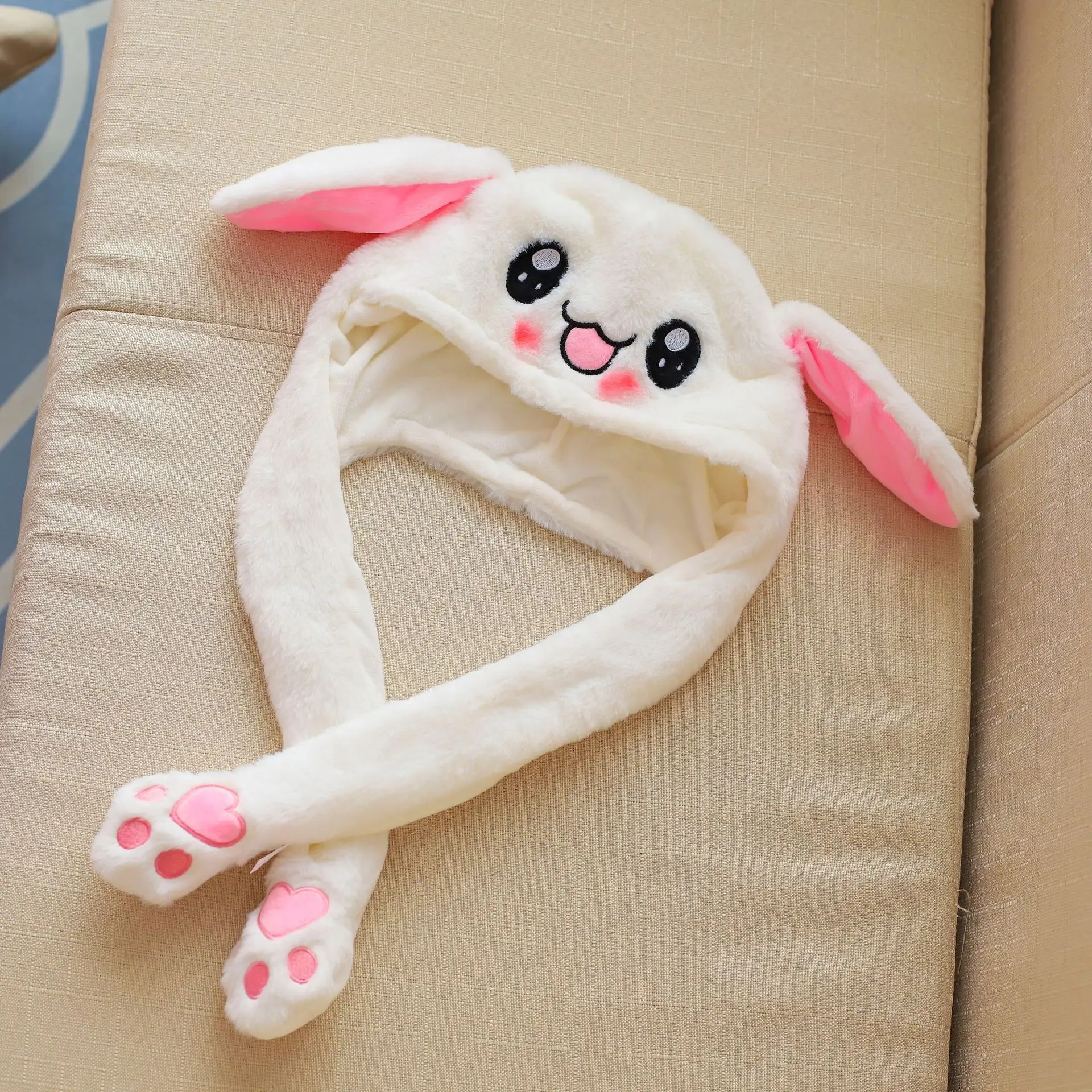 Милый кролик плюшевый головной убор забавная игрушка для игры в ухо вниз кролик подарочная игрушка для детей девушки девушка