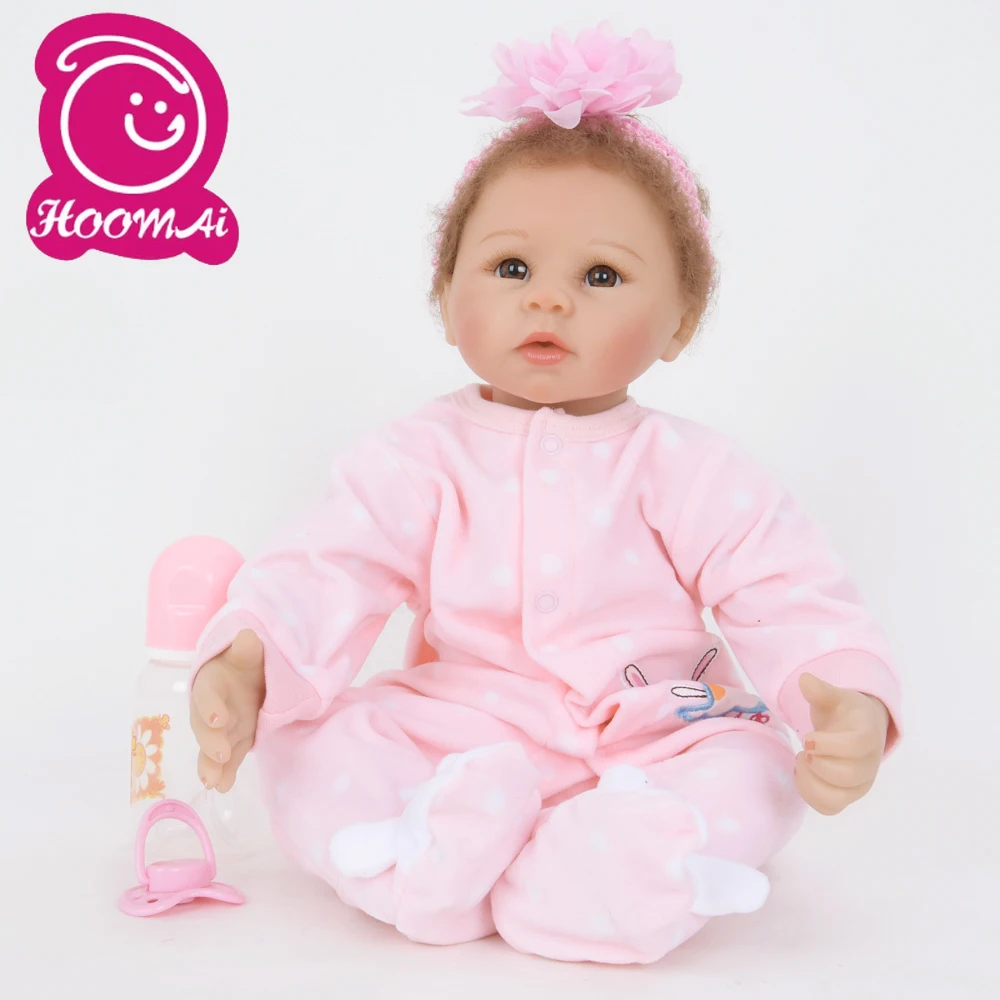Горячая продажа Bebe Reborn Baby Doll милый мягкий силиконовый тканевый корпус 18 дюймов