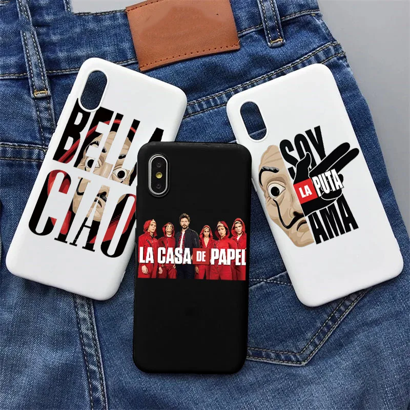 For Samsung Galaxy A02s S8 A40 M31 A51 A10 S21 S20 FE Ultra A50 A71 A52 A72 A31 S10 Plus Hot Money Heist Of Paper House TPU Case | Мобильные