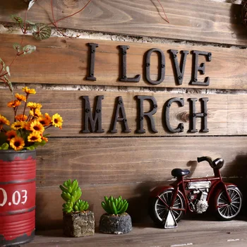 

Metal Letters Numbers Cast Iron Decoration House Sign Doorplate DIY Cafe Wall-30