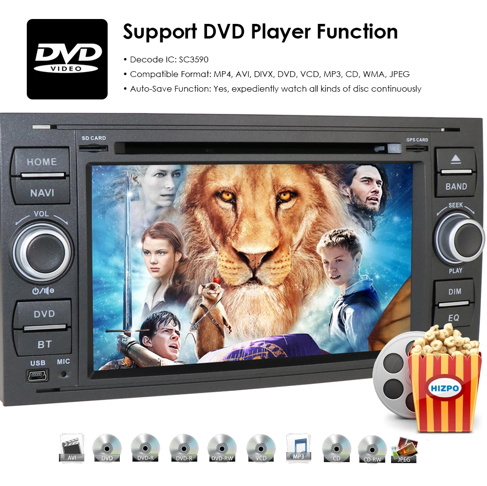 Discount Android 9.0 Quad Core Double 2 Din Car DVD GPS Navigation Player Multimedia Player for For Ford/Mondeo/Focus/Transit/C-MAX/S-MAX 19