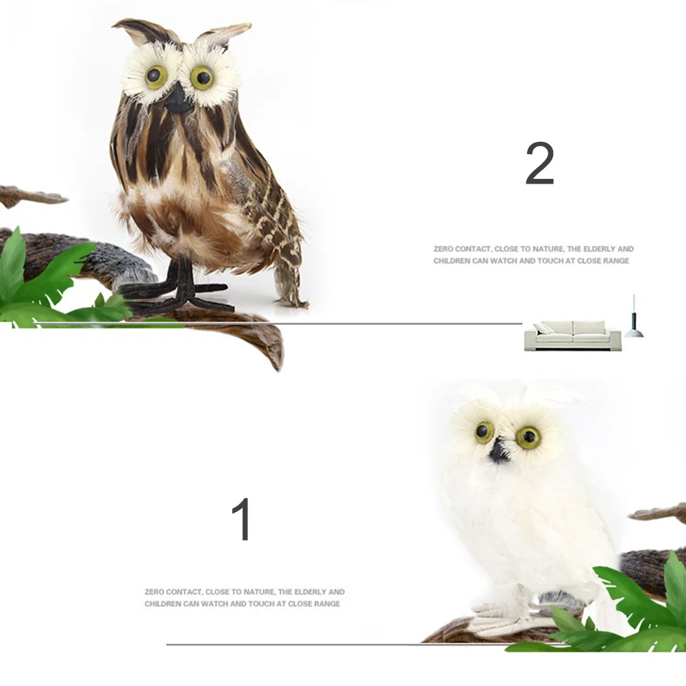 1 шт. искусственные Сова Белый Имитация пены птицы Перьевые Украшения DIY ремесло