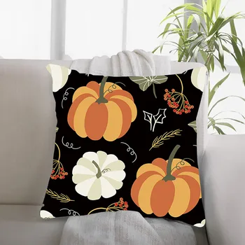 

Christmas Cushion Cover 45*45 Pumpkin Shop Merry Christmas Printed Decorative Pillows Sofa Home Decoration Pillowcase Pillow