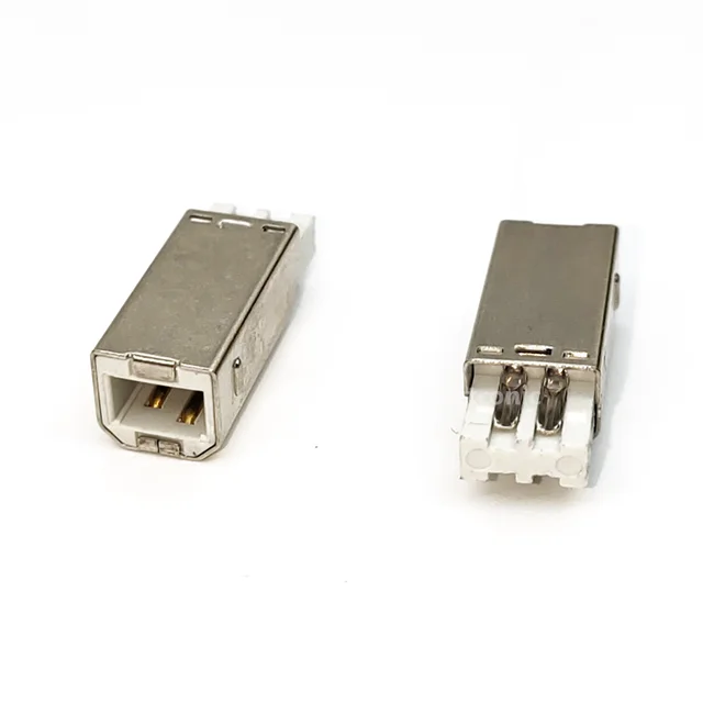 10pcs USB 2.0/3.0 Type B Female Plug Jack USB-B Right Angle AF Socket Printer Interface Soldering PCB Connector Auburn