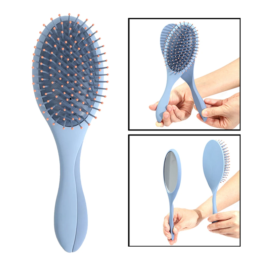 Espejo desmontable y masaje 2 1, cepillo desenredador de pelo, peine portátil con Mirrior para rizos rectos, todos los estilos de cabello|Peines| - AliExpress
