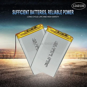 

2pc 3.7V 10000mAh Lipo Battery 1260100 Rechargeable Tablet Dvd Backup Power tablet, Laptop Vehicle Traveling Data recorder