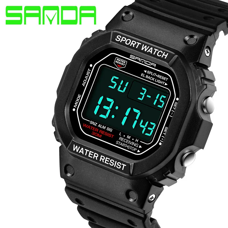 

SANDA Multi-functional Electronic Watch Men And Women Sports Watch Waterproof Night Light Students Fashion Watch