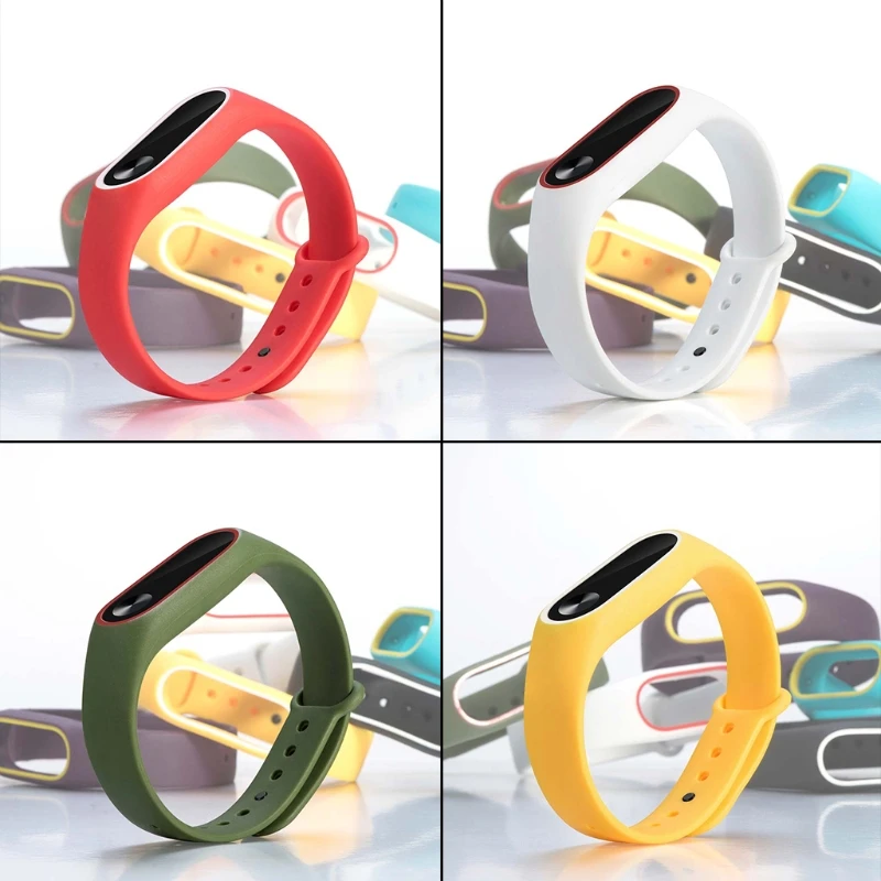 

2 Colors Silicon Wrist Strap WristBand Bracelet Replacement For Xiaomi MI Band 2 E65A