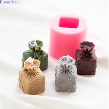 

Drawstring Bowknot Gift Box Silicone Mold Resin Mold DIY Aromatherapy Candle Mold Food Grade Silicone Fondnat Cake Mold Baking