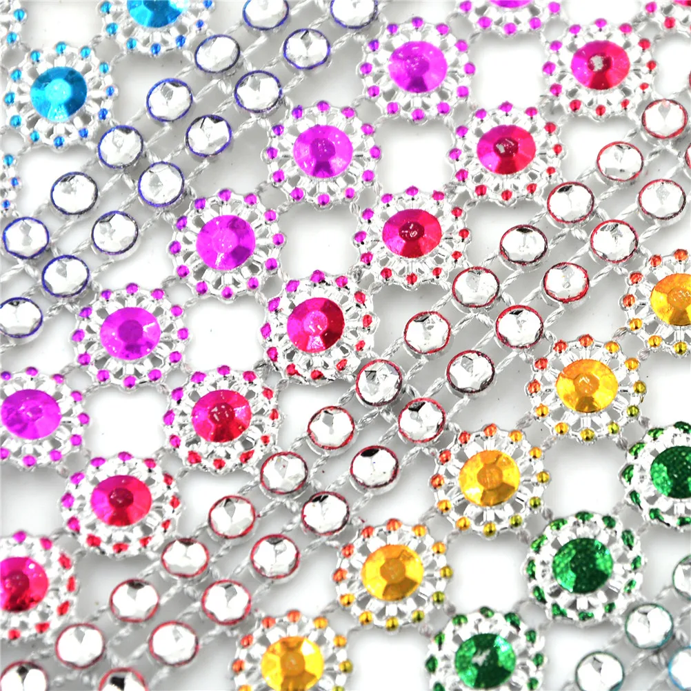 1 ярд L ленты с кристаллами Многоцветная сетка отделка Bling Diamond обёрточная Бумага торт ролл тюль вечерние свадебные украшения вечерние принадлежности