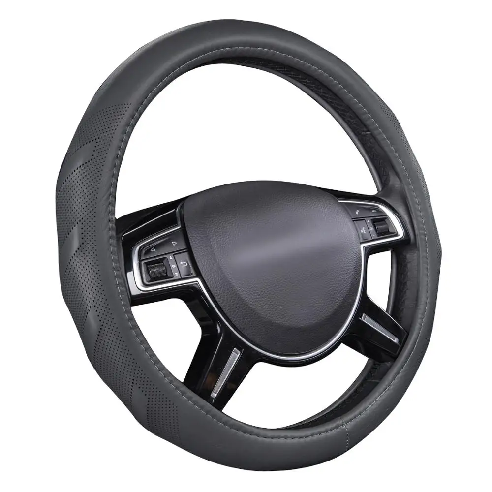 

Car-pass Car Steering Wheel Cover Skidproof Auto Steering- wheel Cover Anti-Slip Universal Embossing Leather Car-styling
