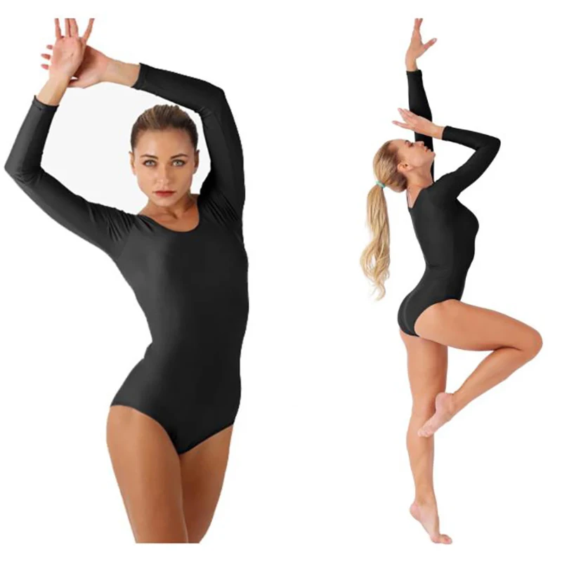 Speerise Adult Basic Long Sleeve Leotard Scoop Neck Spandex Ballet Dance Gymnastics Bodysuit | Тематическая одежда и
