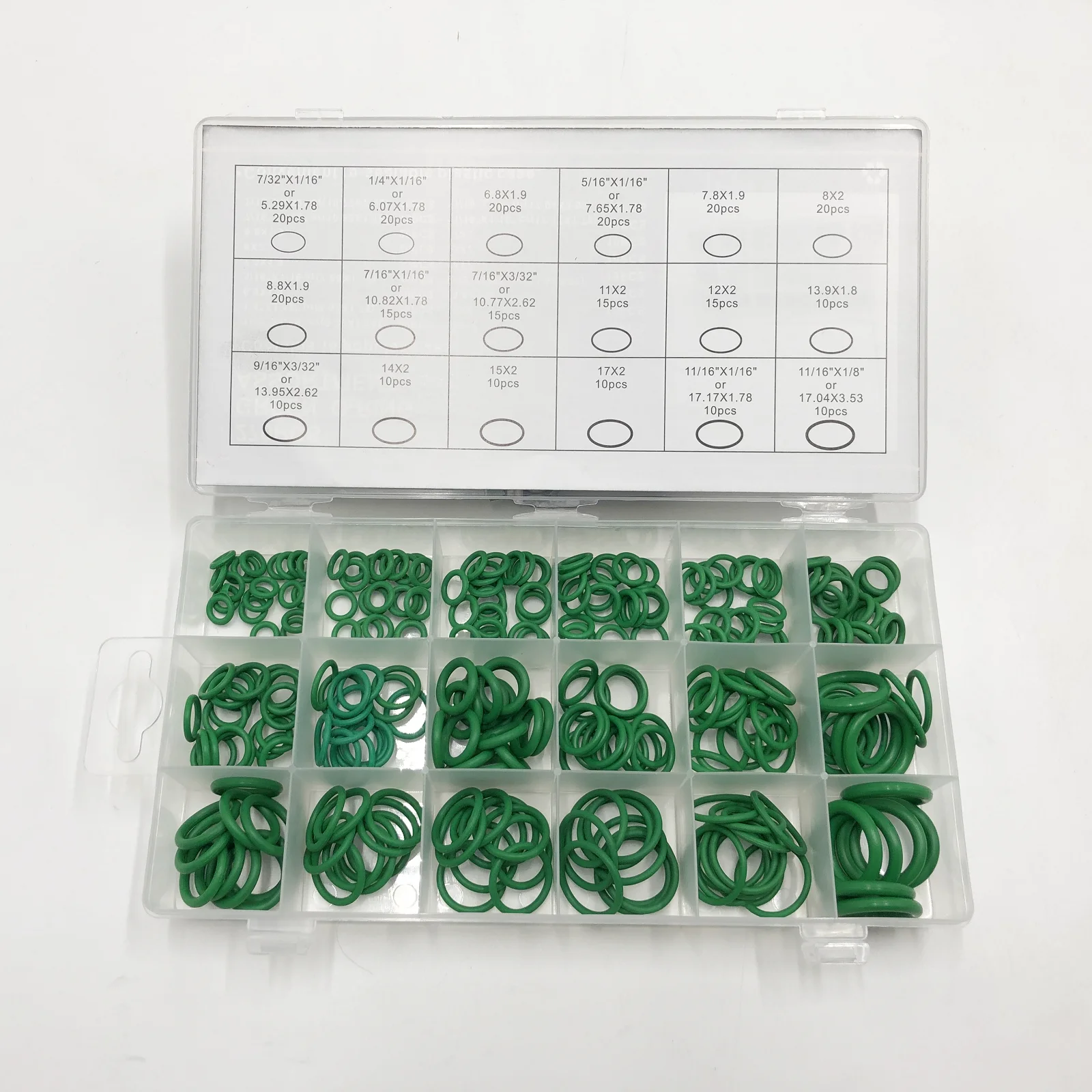 270Pcs 18Sizes AC A/C System O-Ring Gasket Seals Washer Rapid Seal Repair Kit Rubber O-Ring Kit Auto Car Air conditoner