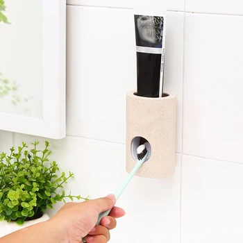 

Automatic Toothpaste Dispenser Dust-proof Toothbrush Holder Wall Mount Stand Bathroom Accessories Set Toothpaste Squeezers Tooth
