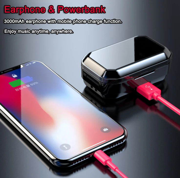 Quick Pairing And High Capacity Powerbank Headsets Sports Earphone 3D Stereo Headphones Hifi Handsfree Bluetooth 5.0 3000mah Tws Quick Pairing And High Capacity Powerbank Headsets Sports Earphone 3D Stereo Headphones Hifi Handsfree Bluetooth 5.0 3000mah Tws