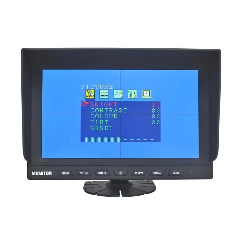 Автомобильный hd монитор DIYKIT 4 канала pin 9 &quot Сплит экрана цветной дисплей заднего