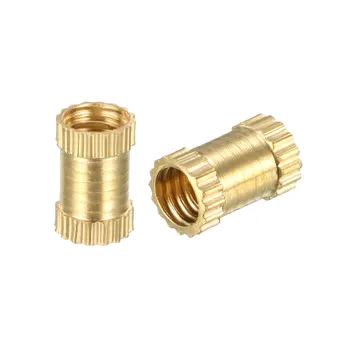 

uxcell M4 x 8mm(L) x 5mm(OD) Female Thread Brass Knurled Threaded Insert Embedment Nuts, 200 Pcs