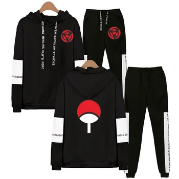 

Anime Naruto man hoodies suits Harajuku Streetwear hoodie japan hoodies suit women two peaces set Kawaii kpop Unisex Tracksuit