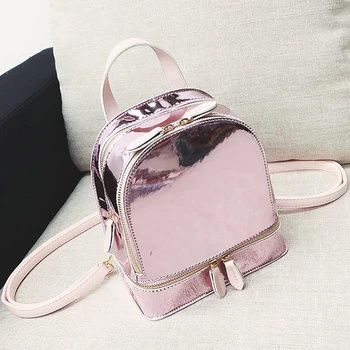 

2020 Silver Fashion Laser Backpack Women Girls Bag Holographic Small Size Backpack For Teenage Girls