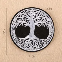 Skull Tree Patches for Kids Clothes Sew Iron on Appliques DIY Embroidery Stickers Round Badges