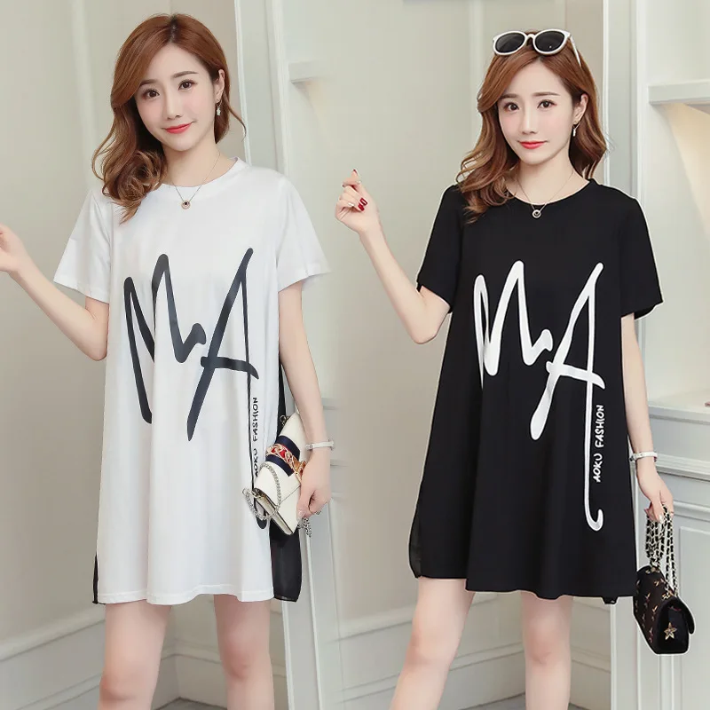 

Maternity Clothes 2019 Summer New Style Korean-style Fashion Loose Printed Mid-length Pregnant Women Dress
