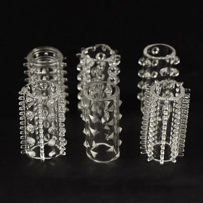 6 piece a Package Male Clear Silicone Lock Sperm Durable Penis Sleeve Cock Ring Adult Sex Product Toys03