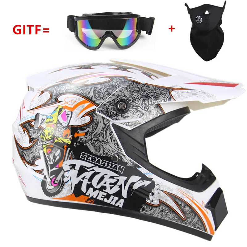 

Cool Four Seasons Motorcycle Motocross Helmet Men And Women Electromobile Helmet Mountain Bike Wildfire Full Face Helmet DH Down