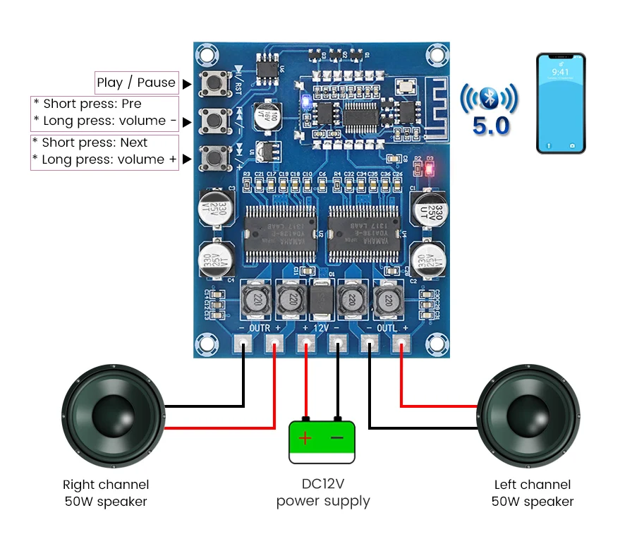 AIYIMA YDA138-E Bluetooth цифровой усилитель мощности аудио доска 20Wx2 стерео усилитель звука мини усилитель динамик домашний кинотеатр