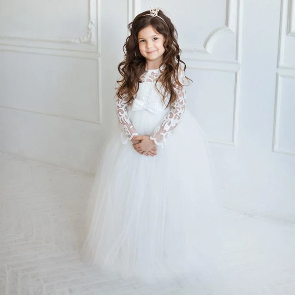 Детские Kinder blumenmyadchen Kleid бант вечерние Hochzeit Brautjungfer Abendkleider