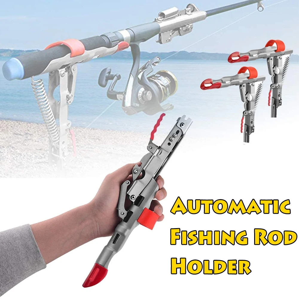 Automatic Spring Fishing Rod Holder Folding Stand for Bank Mount Adjustable Sensitivity Pole Rack Bracket | Спорт и развлечения