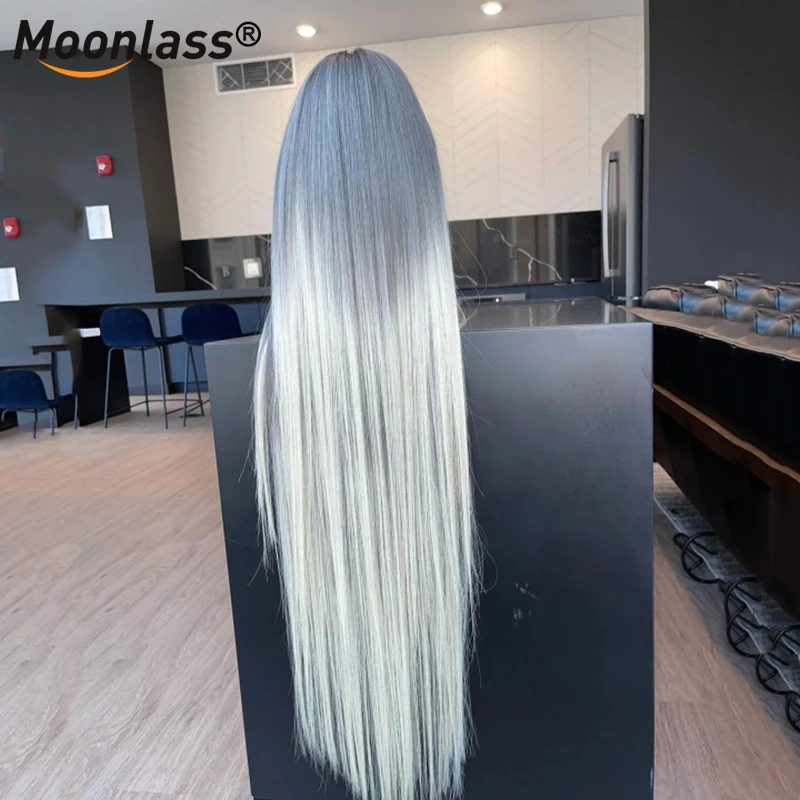 13x4 Lace Frontal Human Hair Wig Gray Lace Front Wig Brazilian Virgin Ombre  Grey Hair HD Transparent Lace Frontal Human Hair Wig